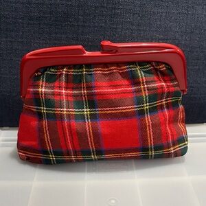 Vintage Red Plaid Clutch